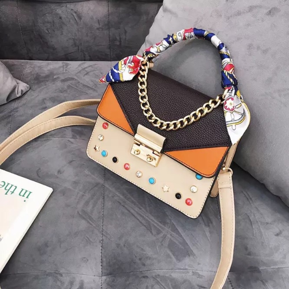 Rhinestone leather handbag ❤️🛍